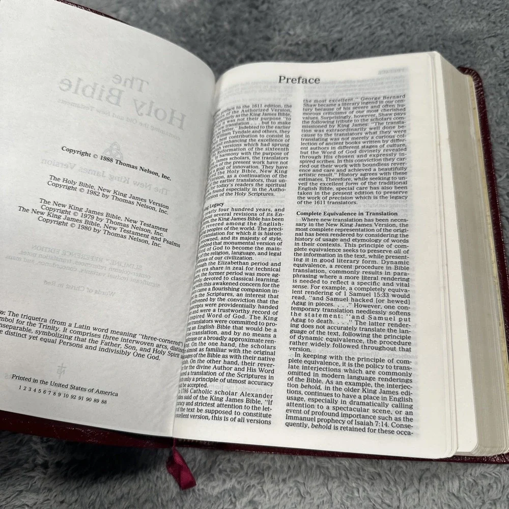 Nelson Slimline Reference Bible NKJV - Bonded Leather Teal 845 BG Excellent